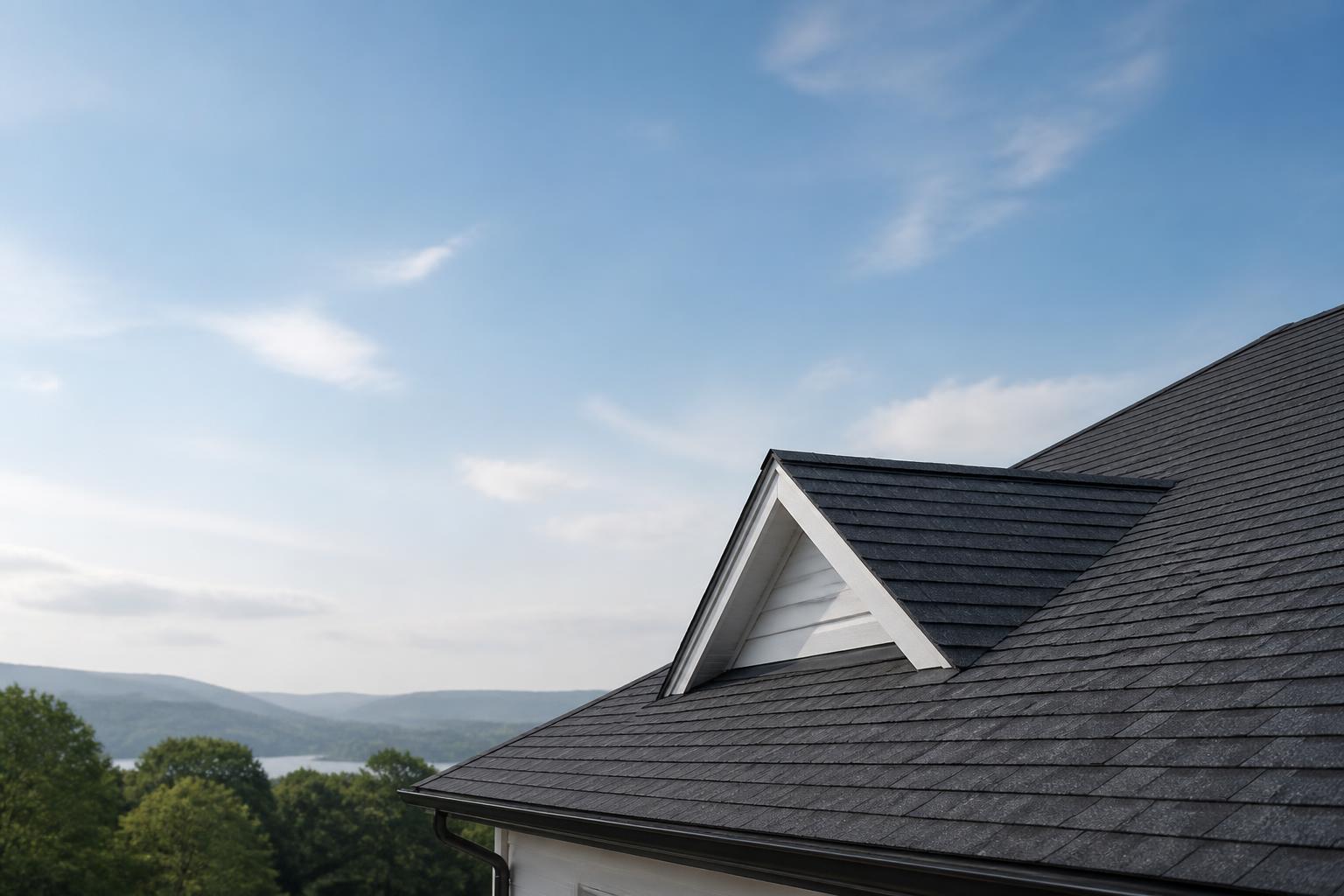Clean finished roofline with open space for website text